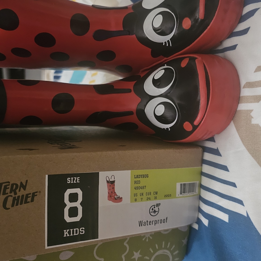 Kids Ladybug Rain Boots